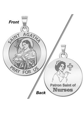 PicturesOnGold.com Saint Cecilia Round Religious Medal Singing or Sterling Silver - 14K Yellow or White Gold